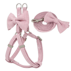 Adjustable Soft Collar Leash Set - Pink
